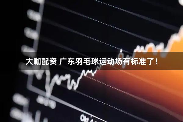 大咖配资 广东羽毛球运动场有标准了！