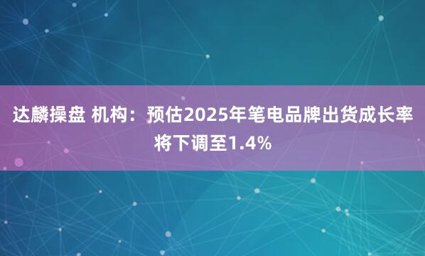 达麟操盘 机构：预估2025年笔电品牌出货成长率将下调至1.4%